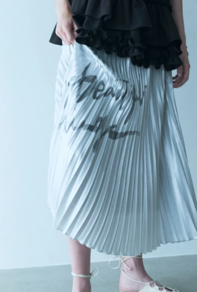 Logo Pleats Skirt