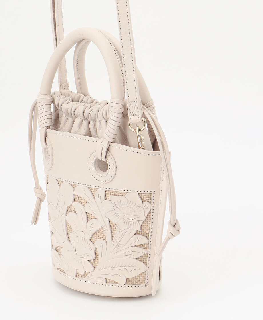 Cutwork bucket bag