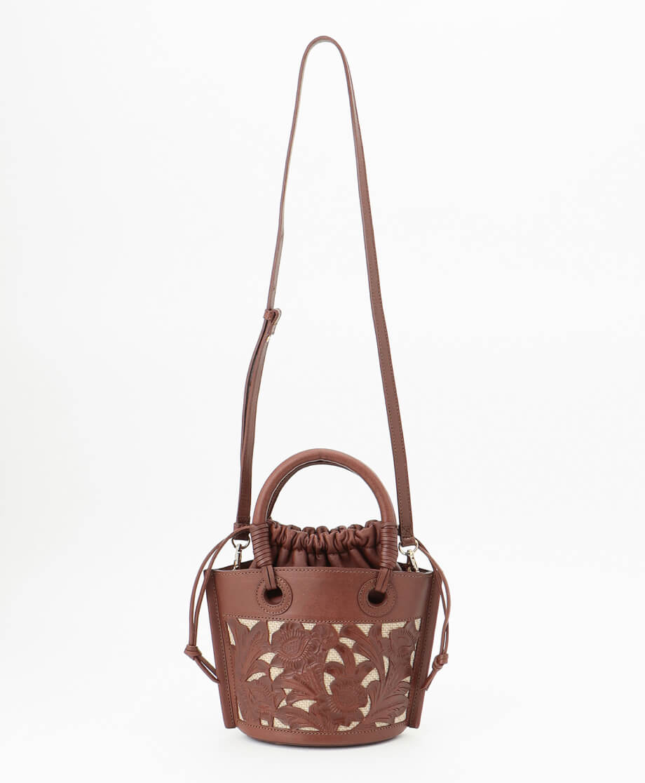 Cutwork bucket bag